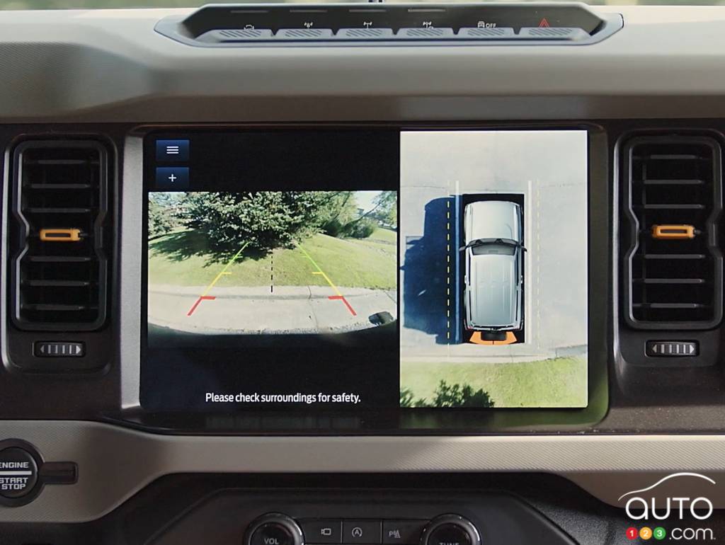 Image de caméra de recul dans le Ford Bronco