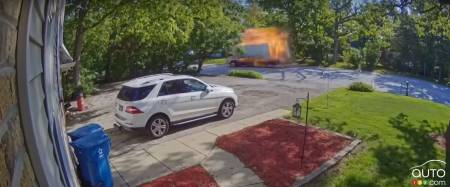 Truck Carrying Propane Tank Explodes on Residential Street in Illinois