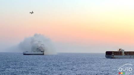 Ship Carrying 3,000 Vehicles Catches Fire in Pacific