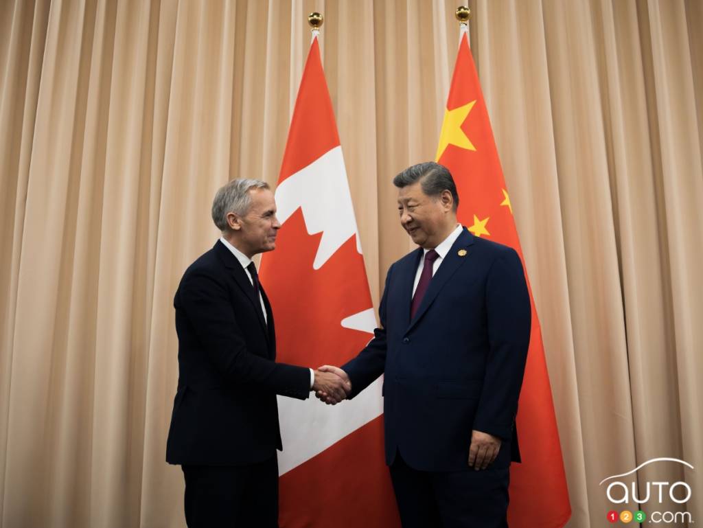 Mark Carney and Xi Jinping, in October 2025