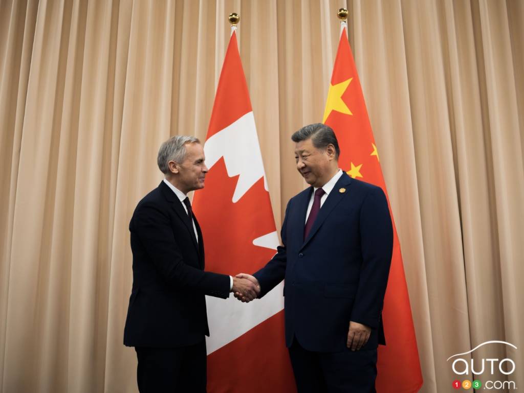 Mark Carney et Xi Jinping, en octobre 2025