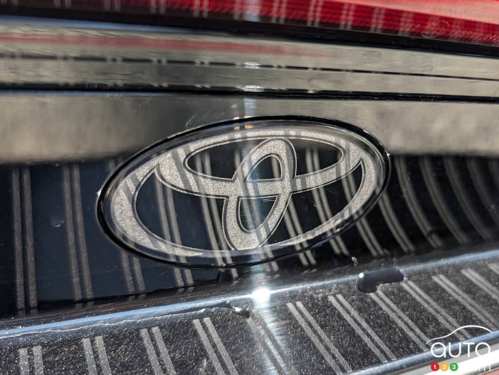 Toyota logo on the Prius