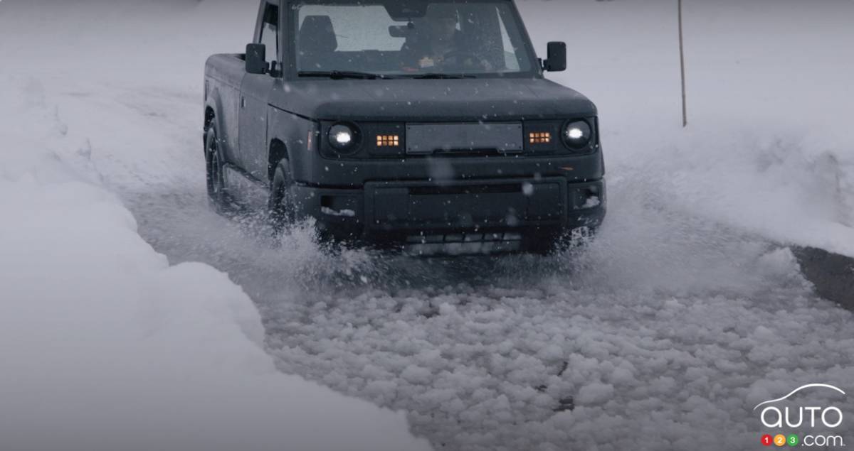 Slate a testé sa camionnette électrique cet hiver