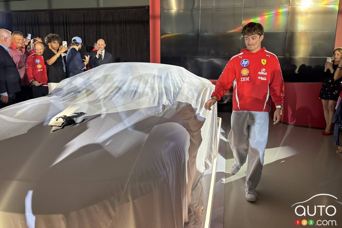 Charles Leclerc Presents Ferrari Amalfi in Montreal