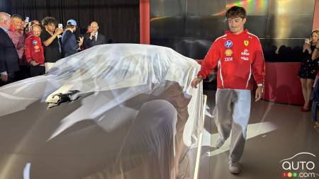 Charles Leclerc Presents Ferrari Amalfi in Montreal