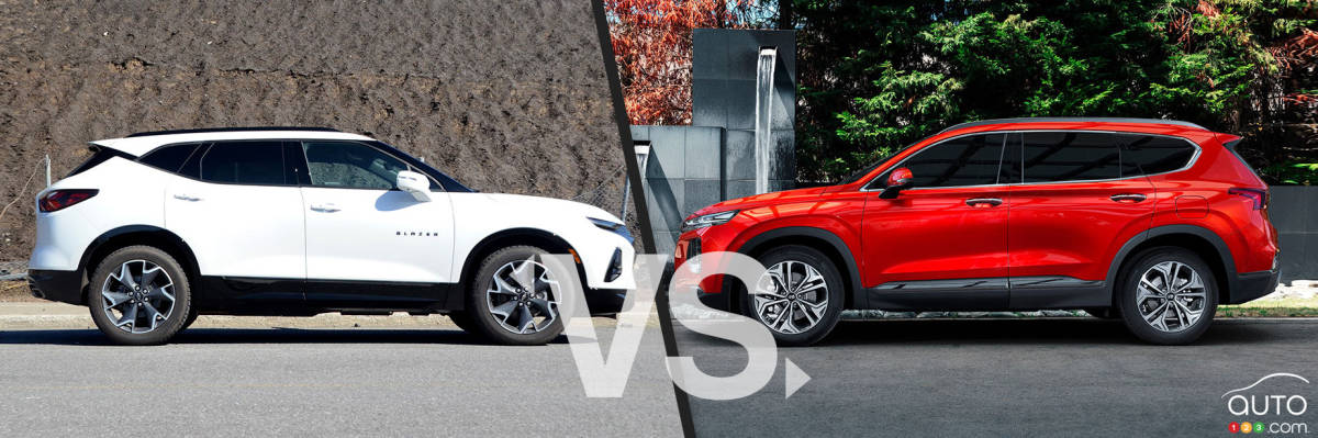 Chevrolet Blazer 2020 / Hyundai Santa Fe 2020, profil