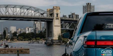 A Rivian EV in Vancouver