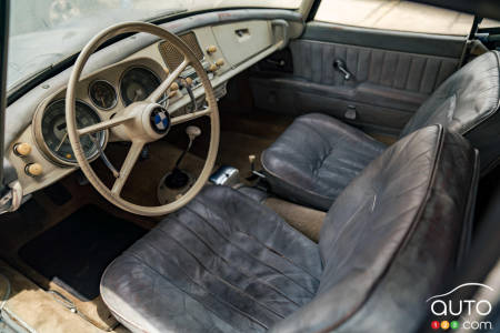 The 1957 BMW 507, seat, steering wheel