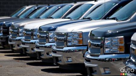 Truck inventory at a dealership