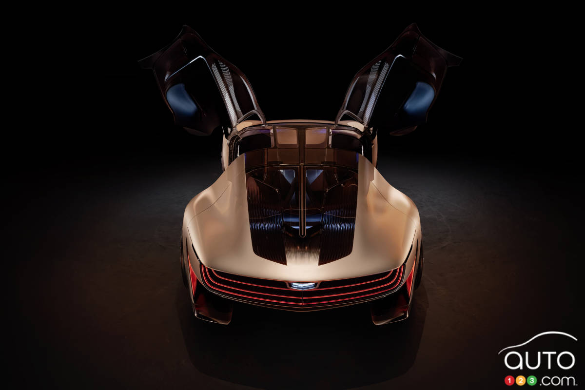 Concept Cadillac Opulent Velocity, de haut, portes ouvertes