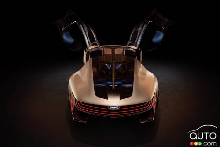 Cadillac Opulent Velocity concept, from above, doors open