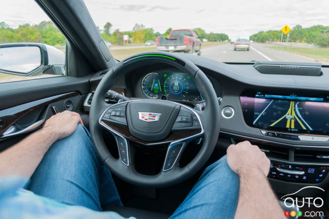 A Cadillac vehicle equipped with the Level 2 Super Cruise system