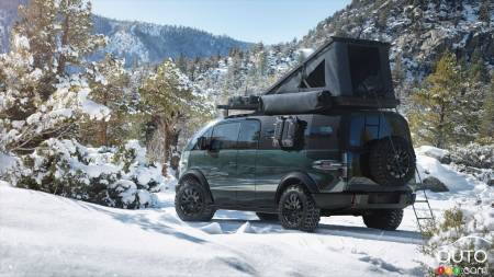 Prototype camionnette Canoo, trois quarts arrière