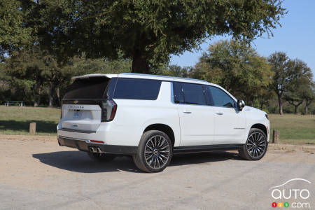 2025 Chevrolet Suburban, three-quarters rear