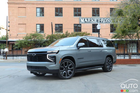 2025 Chevrolet Suburban, three-quarters rear