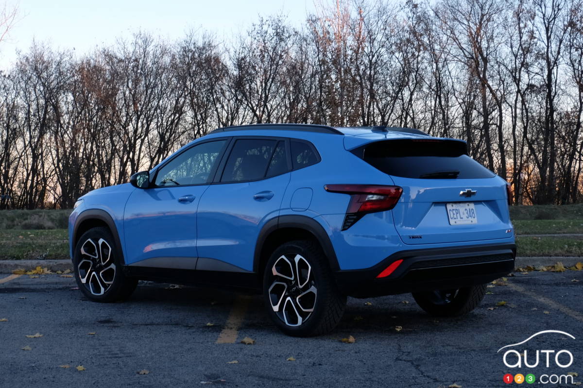 Chevrolet Trax 2024, trois quarts arrière