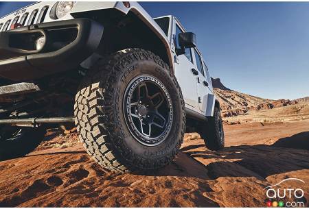 The Cooper Discoverer tire on a Jeep