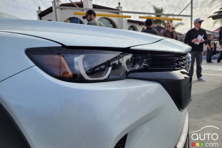 The all-new 2023 Mazda CX-50, hood, headlight