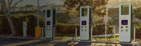 An Electrify America charging station