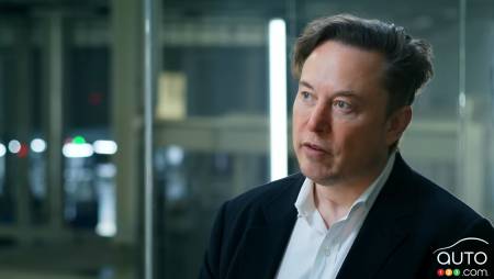 Elon Musk, en 2022 à l'usine de Tesla au Texas