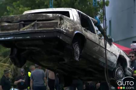 Another of the vehicles found in the lake in Miami, Florida