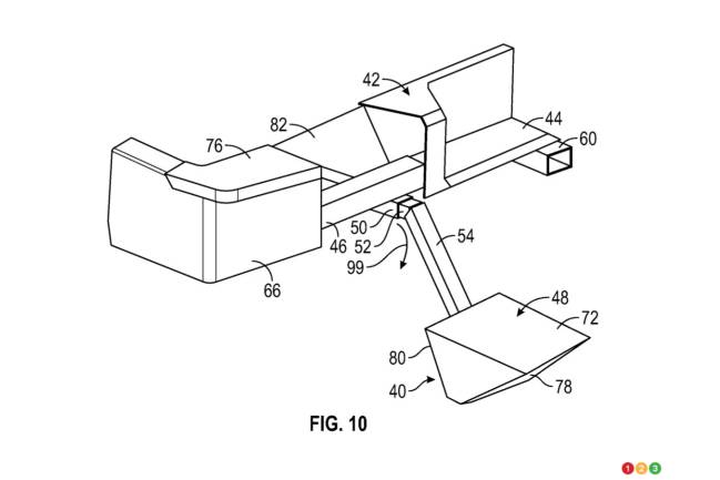 Patent for deployable step for pickups, fig. 2