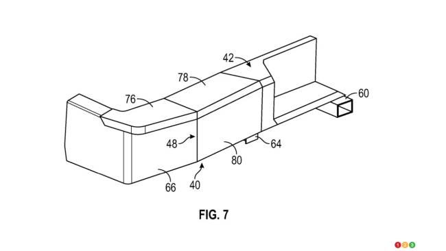 Patent for deployable step for pickups, fig. 4