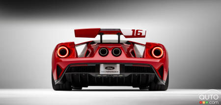 The Ford GT Alan Mann Heritage Edition, rear