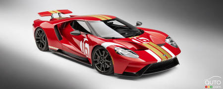 The Ford GT Alan Mann Heritage Edition, three-quarters front