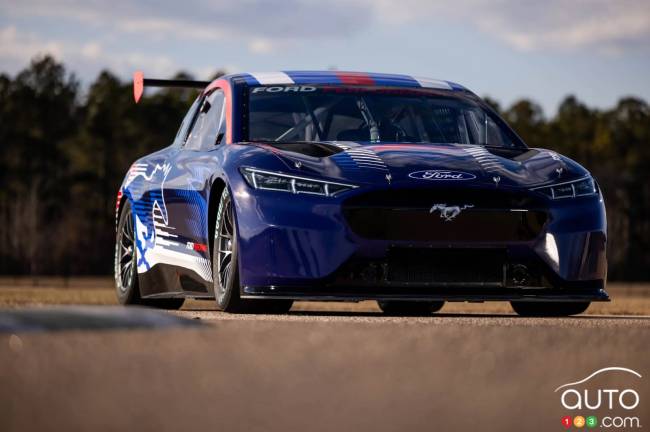 The Ford Mustang Mach-e NASCAR, front