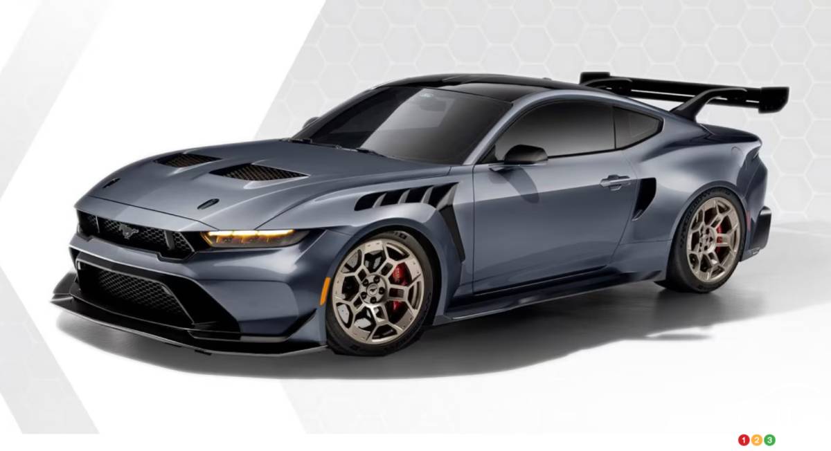 Ford Mustang GTD 2025, trois quarts avant
