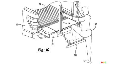 Patent sketch for multifunctional tailgate, fig. 10