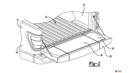 Patent sketch for multifunctional tailgate, fig. 2