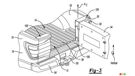 Patent sketch for multifunctional tailgate, fig. 3