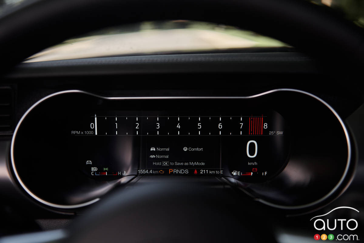 Ford Mustang GT décapotable 2020, cadran conducteur