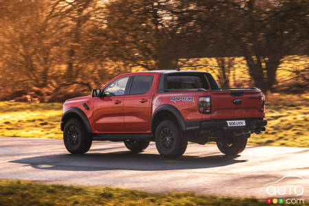 2023 Ford Ranger Raptor (Europe), three-quarters rear