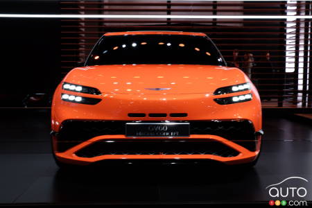 The Genesis GV60 Magma concept, front