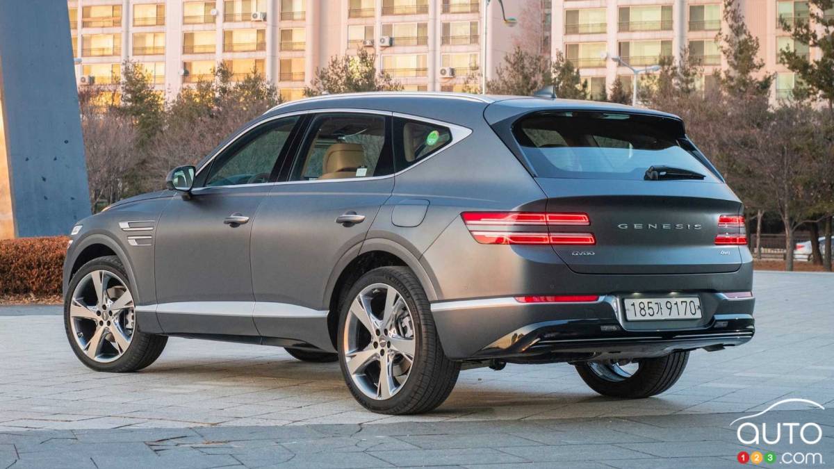 Genesis GV80 2021, trois quarts arrière
