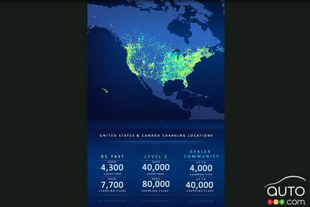 Réseau de bornes de recharge GM, Amérique du Nord