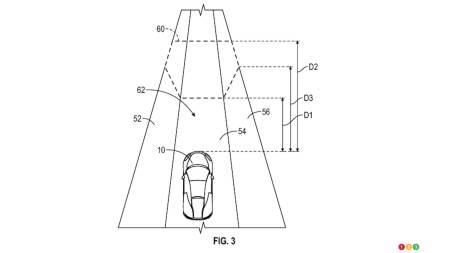 GM patent application for an auto-dimming AR windshield, fig 3