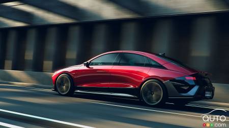 Hyundai Ioniq 6 N Line 2026, de profil