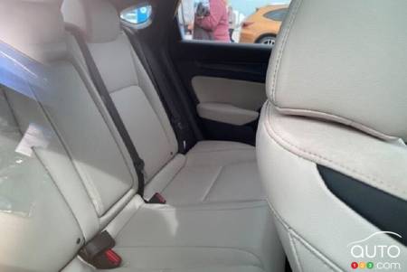 The Acura Integra, second row of seats