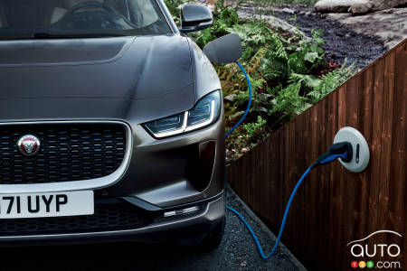 A 2019 Jaguar I-Pace, charging