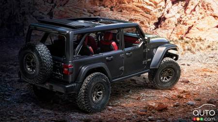 Prototype Jeep Wrangler Rubicon 392, trois quarts arrière