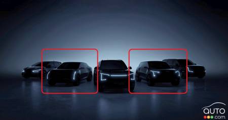 Silhouettes de deux nouveaux concepts électriques de Kia