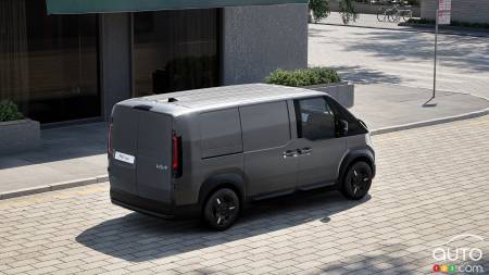 Kia PV5, in cargo van configuration, in profile