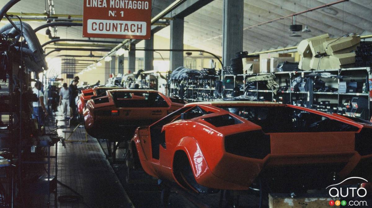 Production of Lamborghini's Countach, in the 1970s