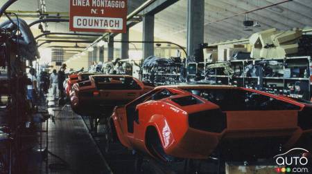 Production de la Countach de Lamborghini, dans les années 70