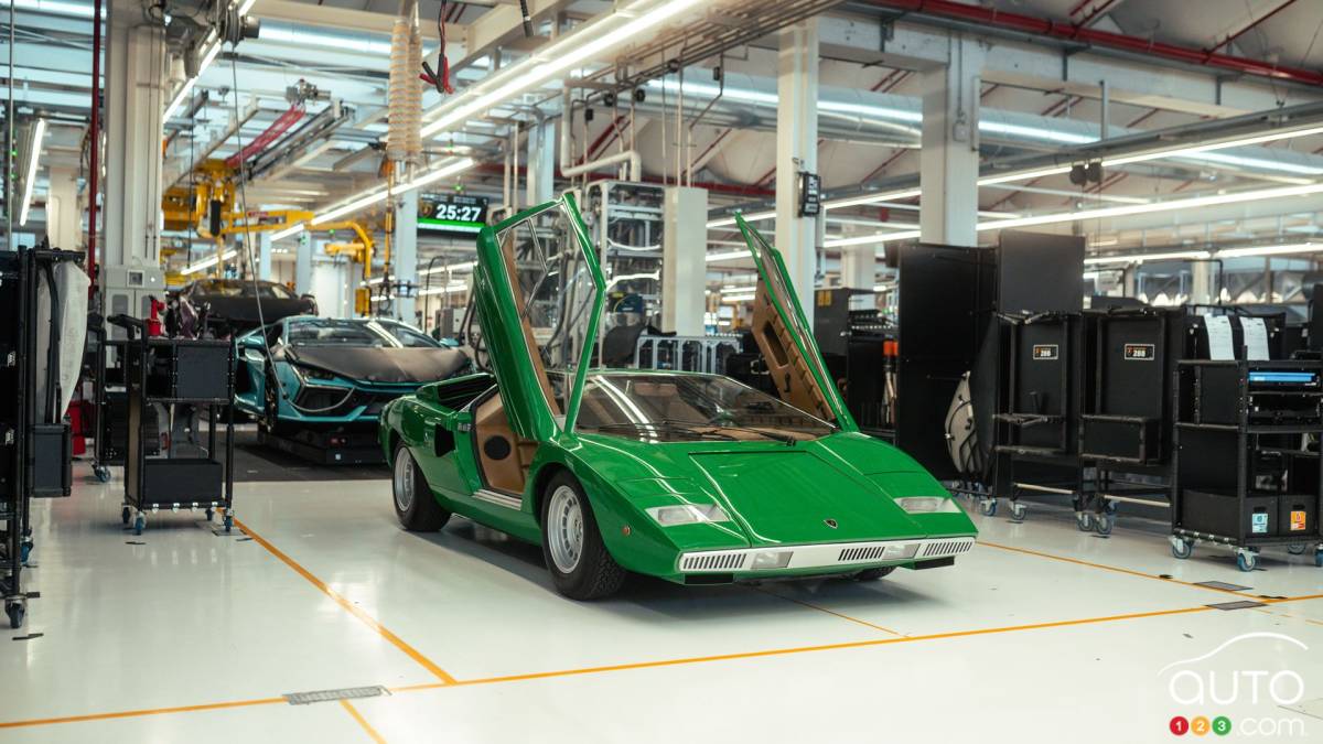 The 1974 Lamborghini Countach LP 400, doors open