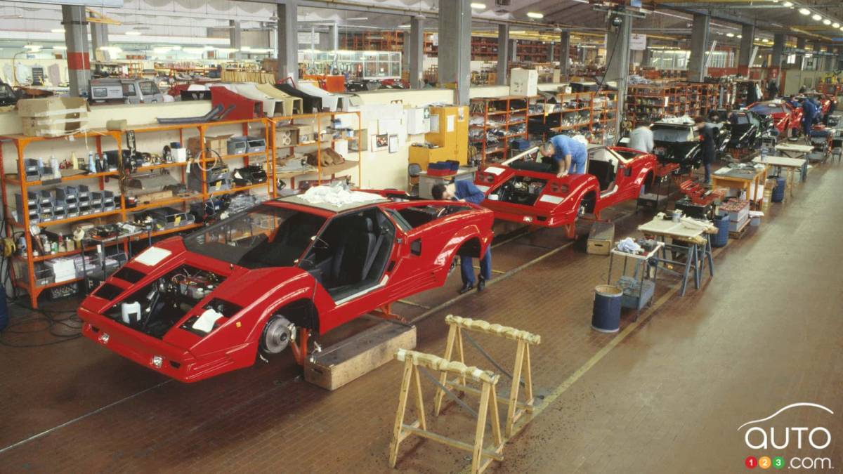 Production of Lamborghini's Countach, in the 1970s